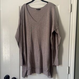 H by Halston V-Neck Sweater in Taupe